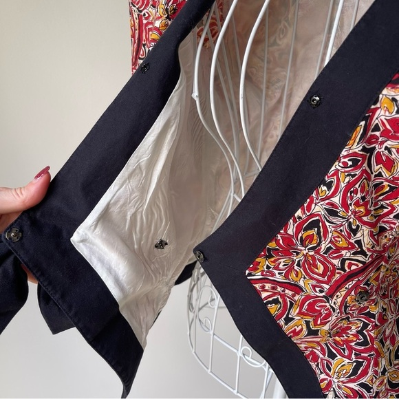 Vintage David Warren bow accent puff sleeve blouse v neck floral print size 4 - Picture 5 of 9